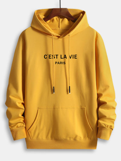 Percy | Paris Letter Print Cotton Hoodie