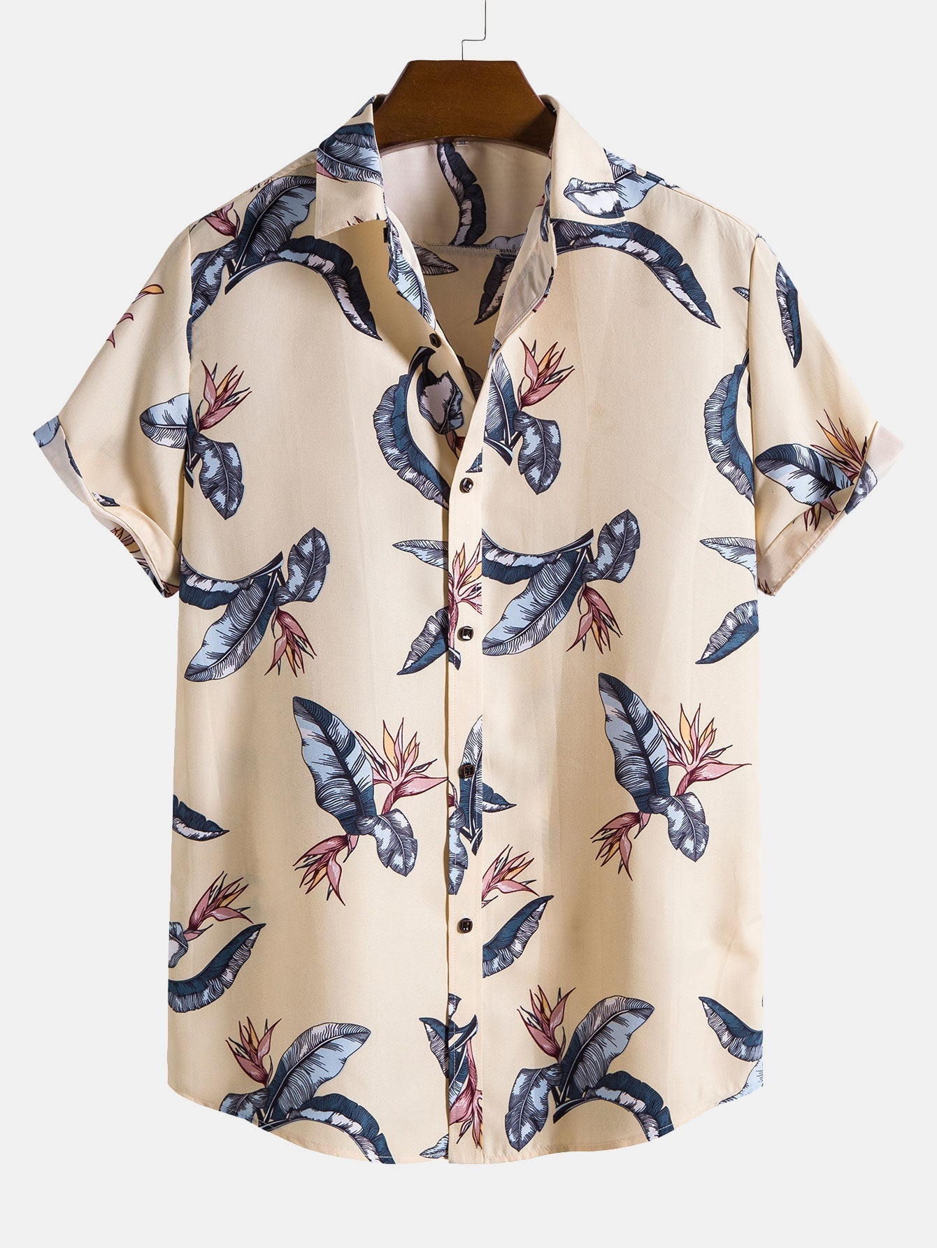 Alexei® | Tropical Plants Print Button Up Shirt