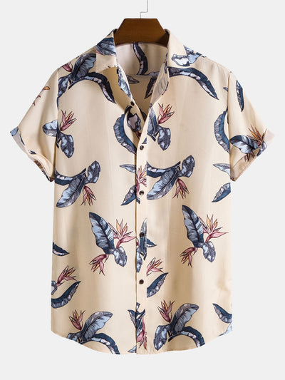 Alexei® | Tropical Plants Print Button Up Shirt