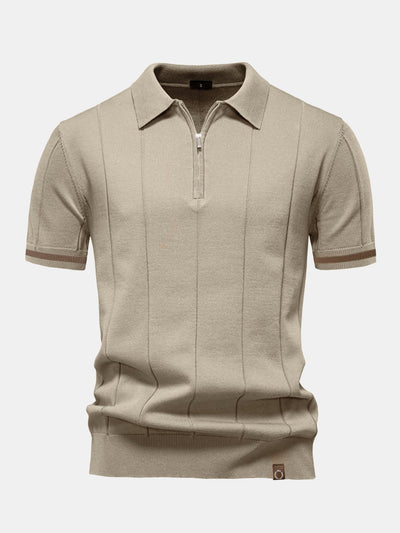 Franklin® | Contrast Trim Zipper Knit Polo Shirt