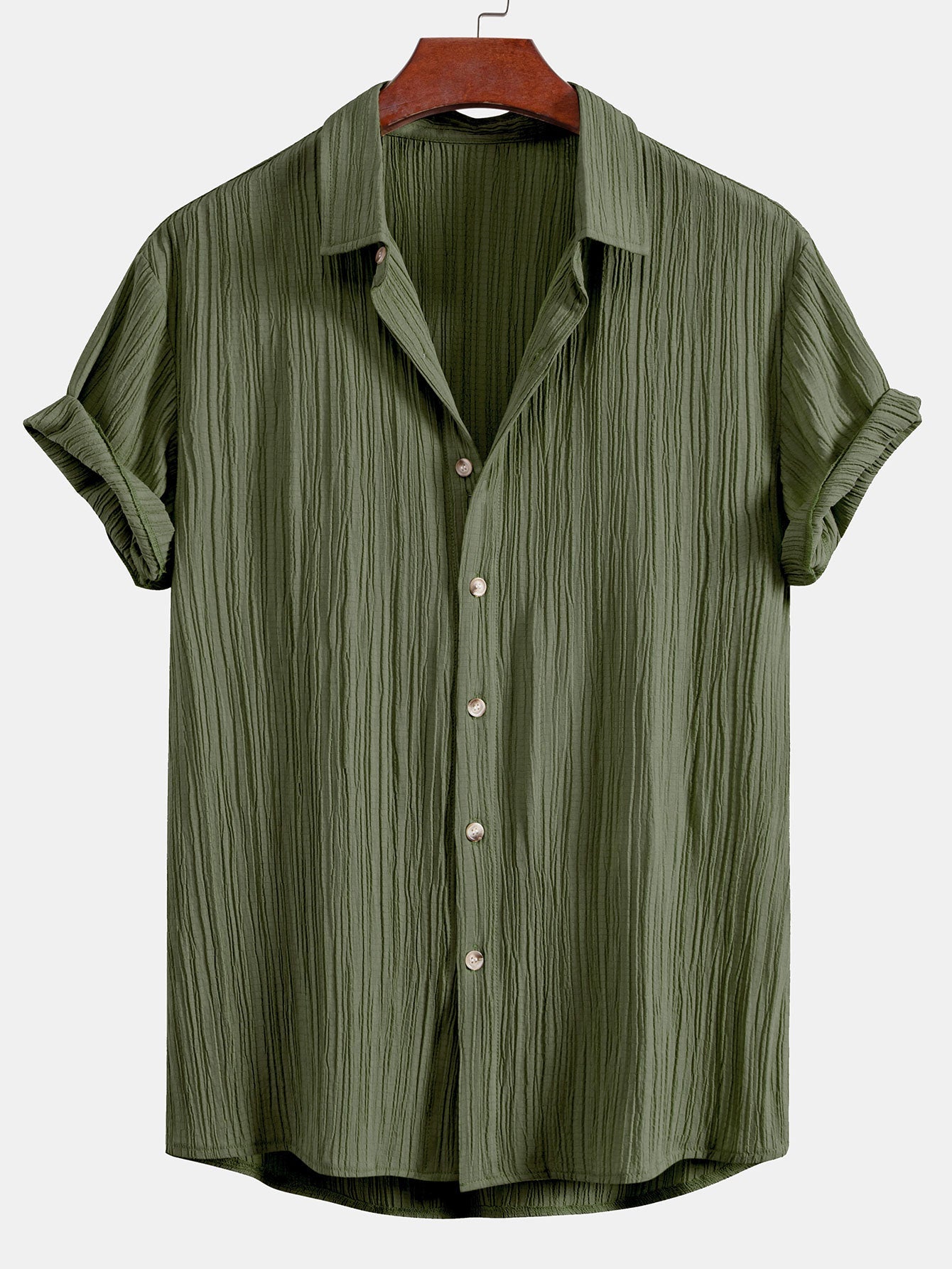 Elvis® | Crinkled Textured Button Up Shirt