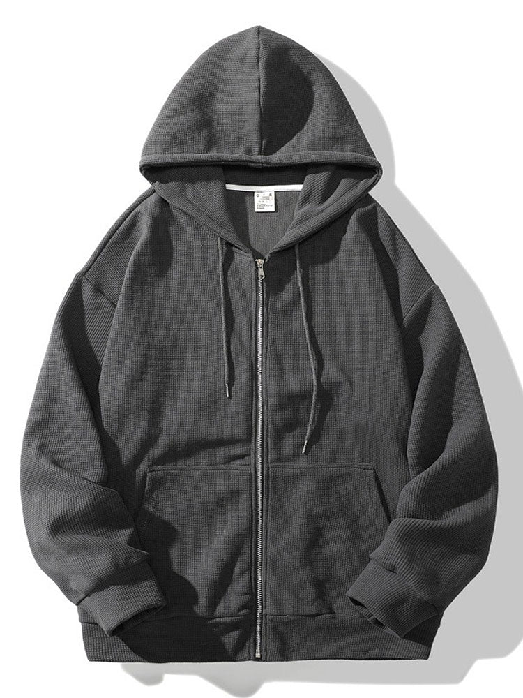 Gael | Relaxed Waffle Zip Hoodie