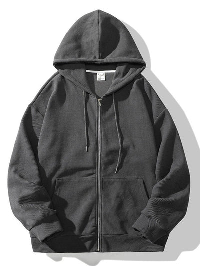 Gael | Relaxed Waffle Zip Hoodie