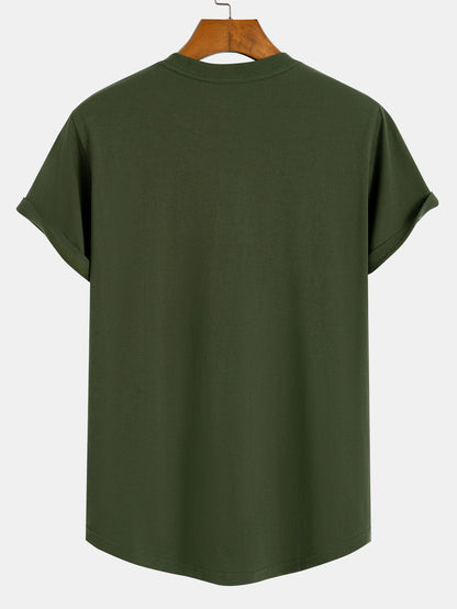 Aquiles® | 3 Pieces Basic Cotton Arc Hem T-Shirts