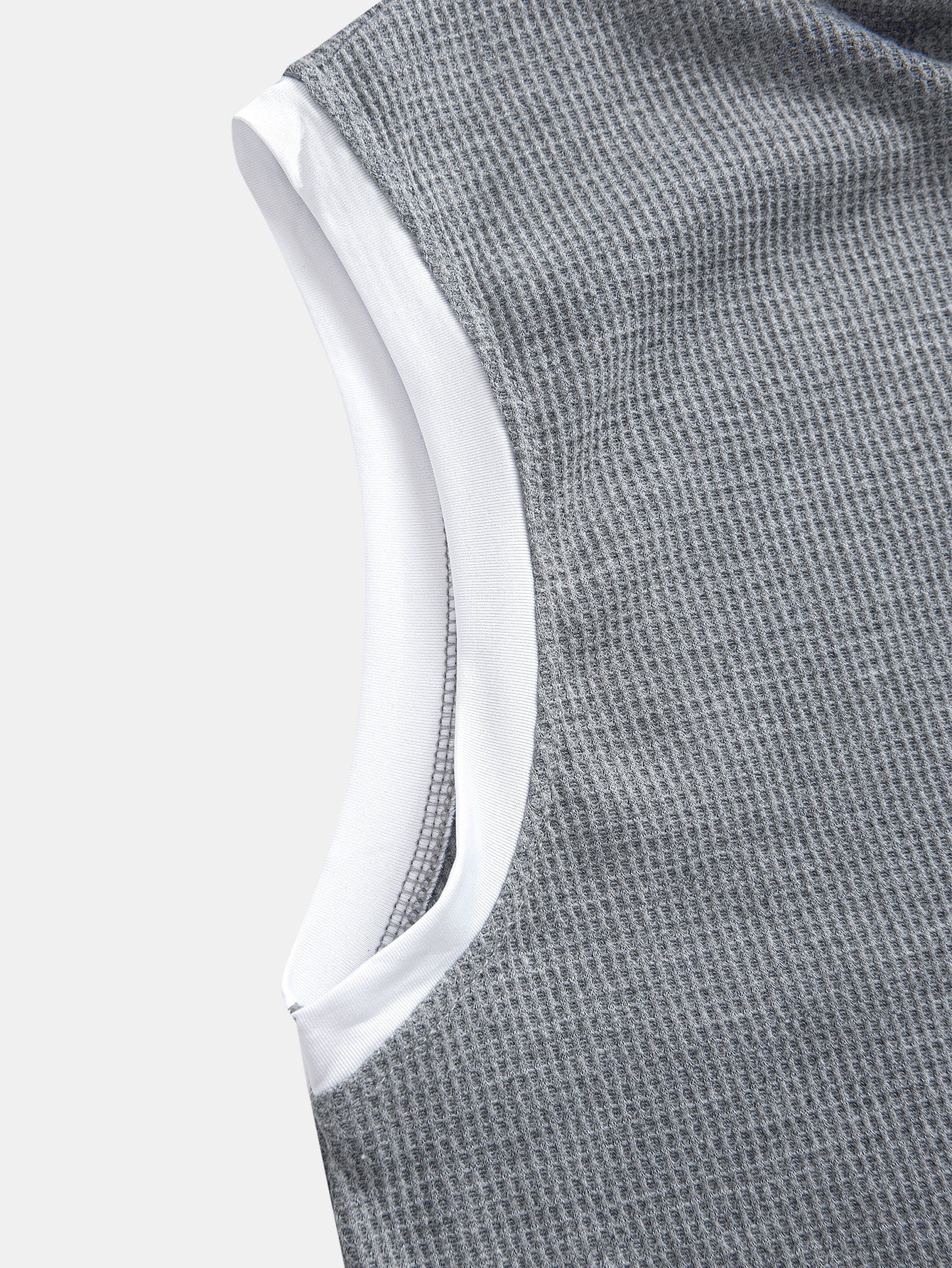 Edmundo® | Contrast Waffle Half Open Hooded Vest