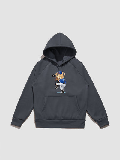 Perry | Baseball Bear Print Hoodie