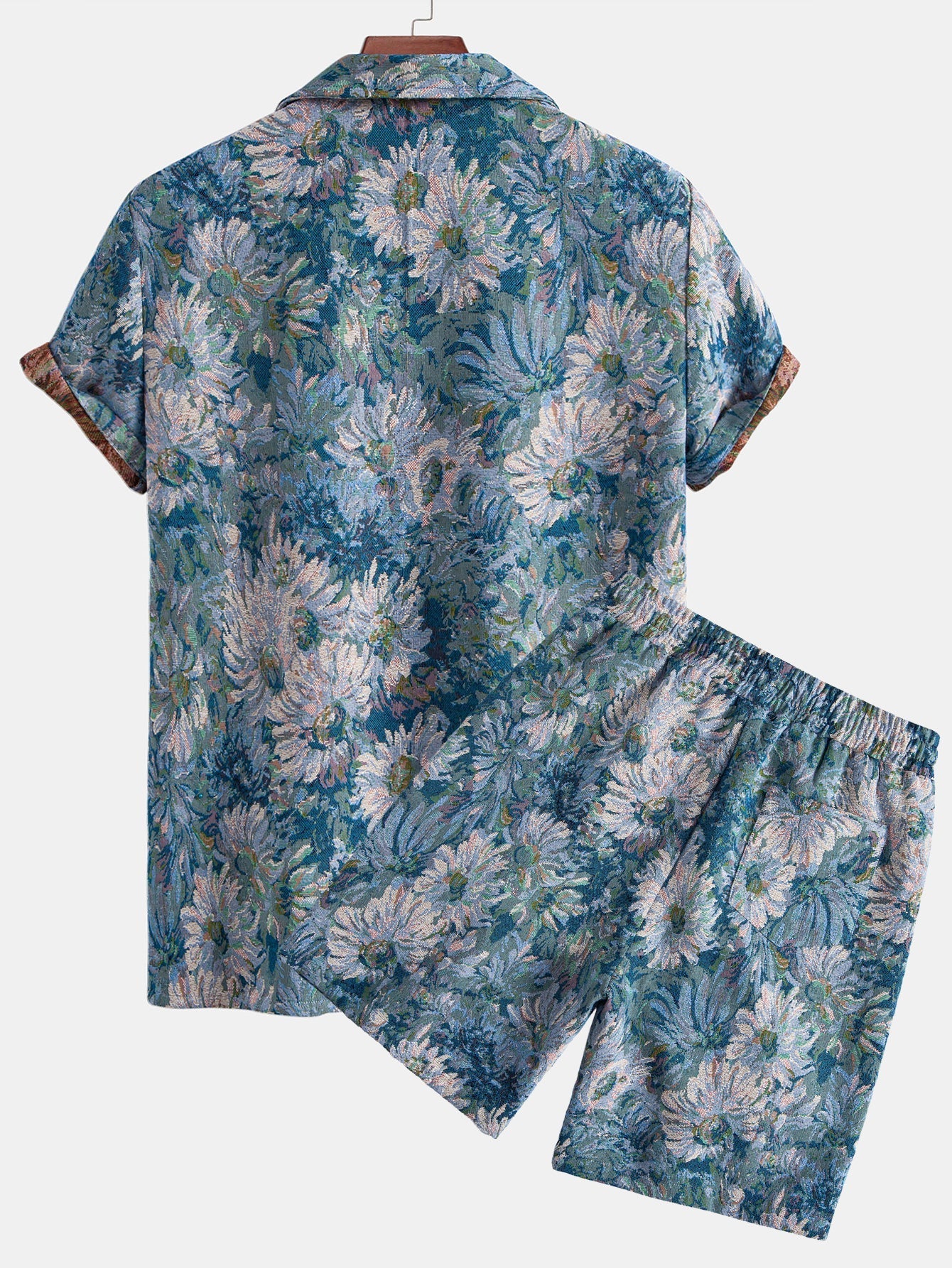 Adeimantos® | Painted Floral Jacquard Cuban Shirt & Shorts