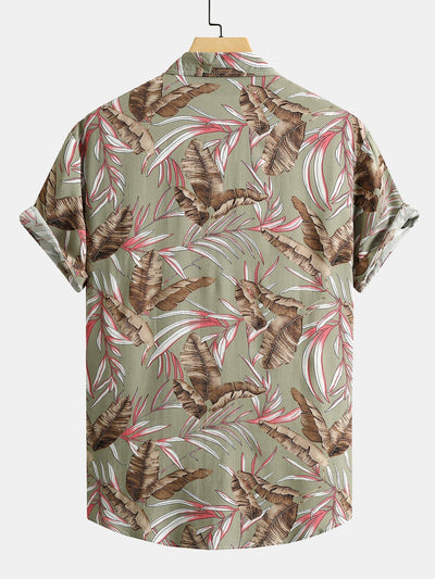 Aretino® | Viscose Tropical Print Button Up Shirt