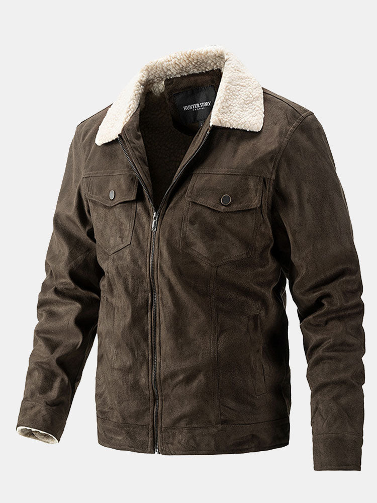 Zephyr | Regular Fit Teddy Lined Faux Suede Jacket