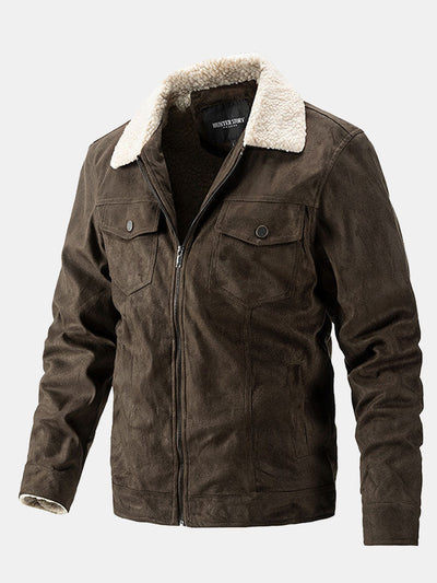 Zephyr | Regular Fit Teddy Lined Faux Suede Jacket