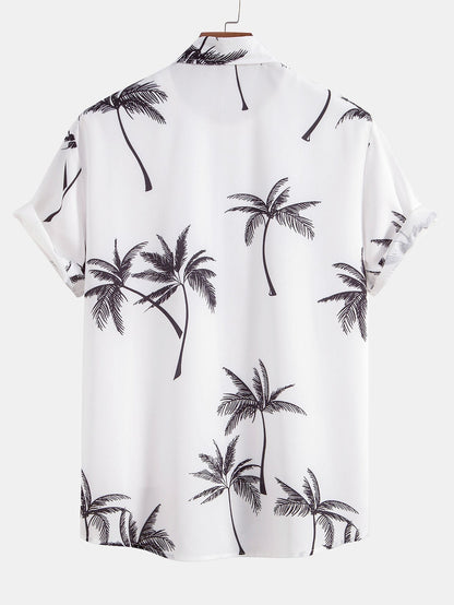 Yosafat® | Palm Tree Print Button Up Shirt