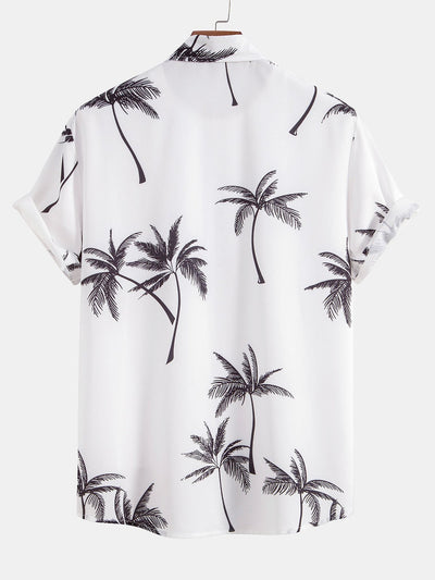 Yosafat® | Palm Tree Print Button Up Shirt