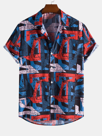 Arlen® | Mottled Geometric Print Shirt