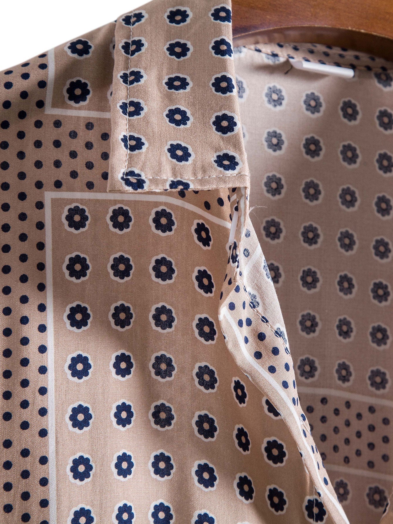 Andries® | Polka Dot Flower Print Button Up Shirt