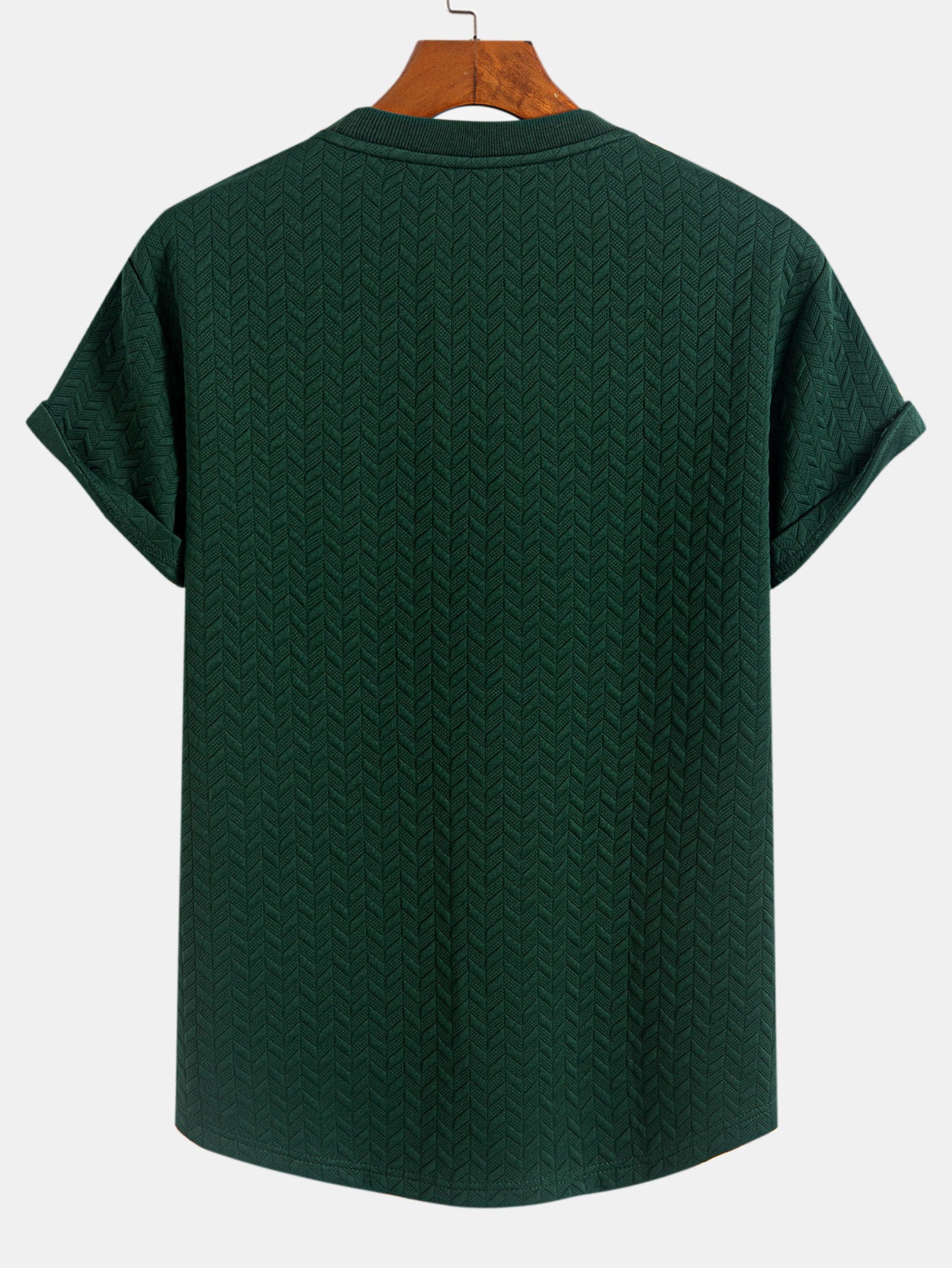 Esteban® | Jacquard Textured Arc Hem T-Shirt