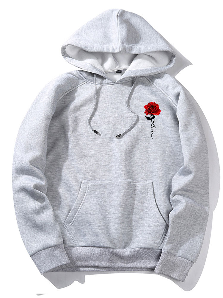 Xzavier | Rose Love Print Hoodie