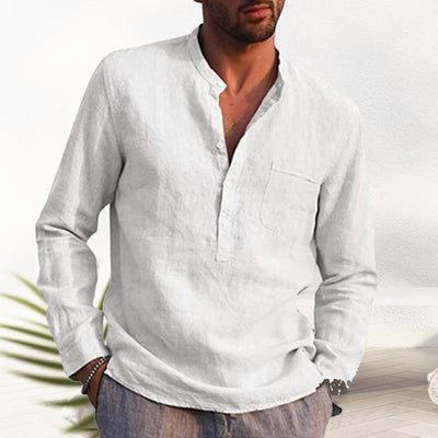 Crispin® | Men'S Linen Shirt With V-Neck