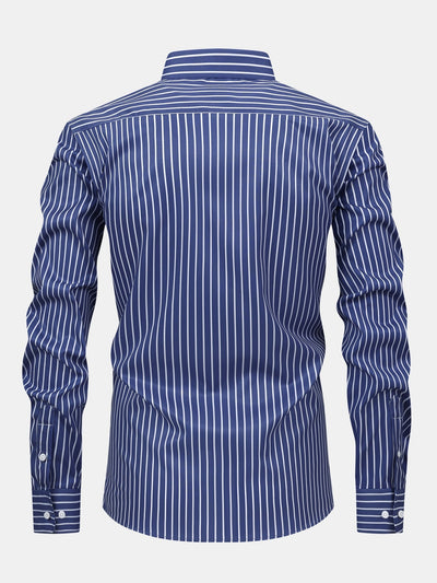 hola STRIPED LONG SLEEVE BUTTON-DOWN SHIRT