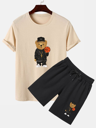 Sergio® | Basketball Bear Print T-Shirt & Shorts