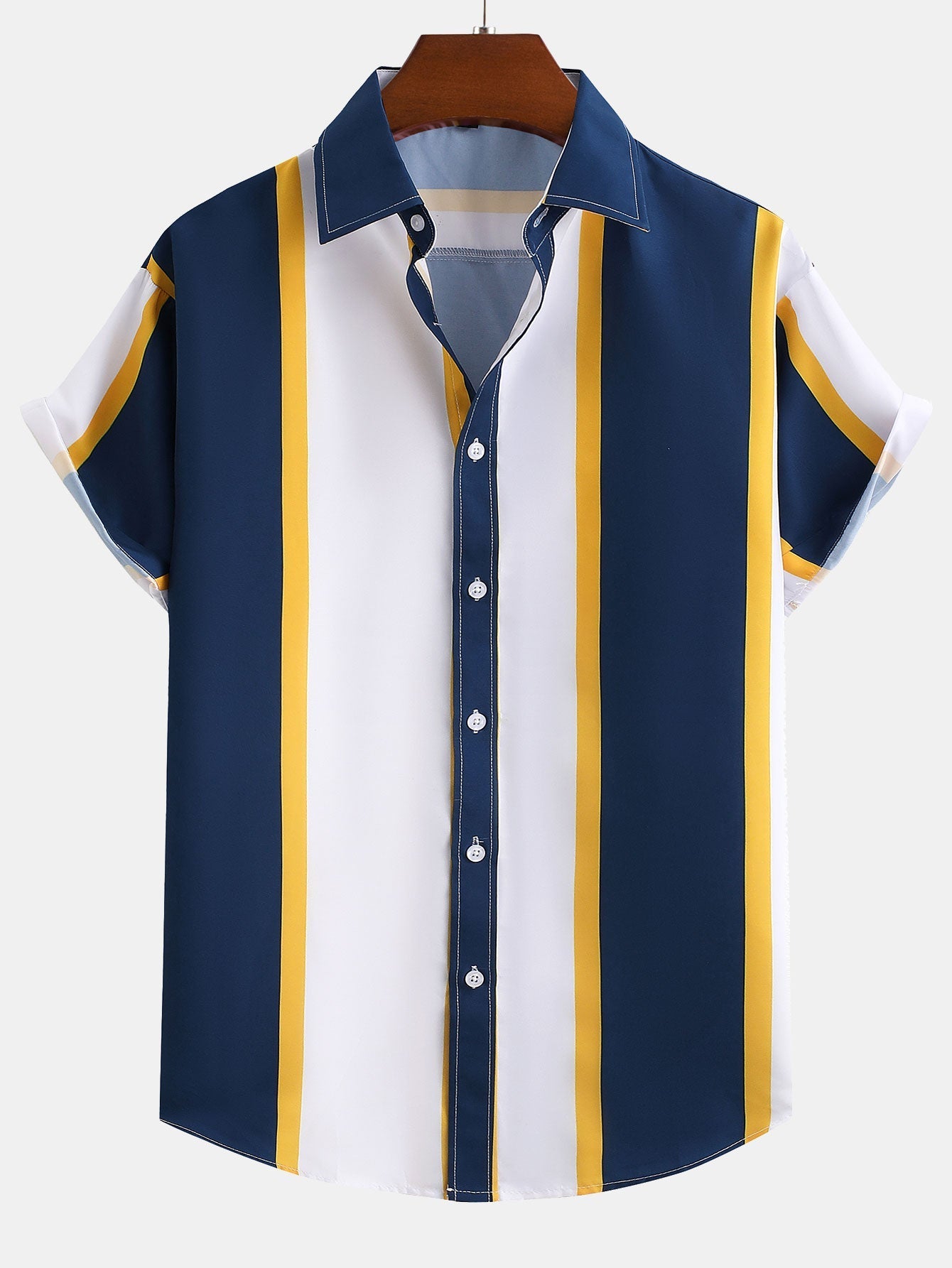 Arrigo® | Striped Print Button Up Shirt