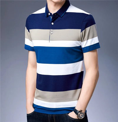 Bartholomew® | Striped Breathable Men's Polo