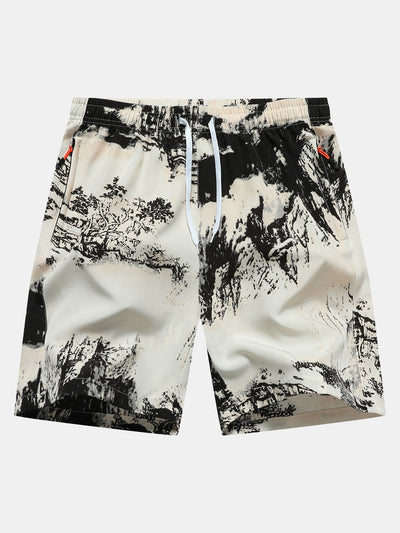 Leocadius | Ink Print Zipper Pocket Shorts