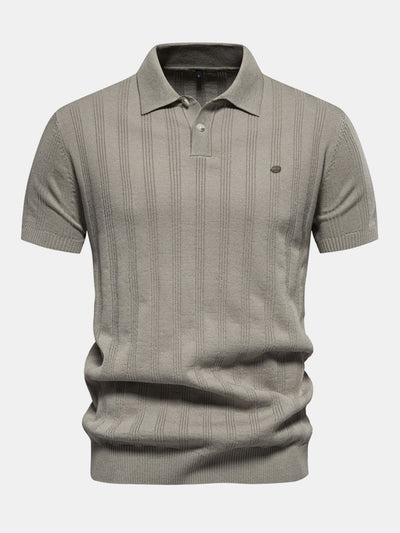Gavin | Stripe Knit Polo Shirt