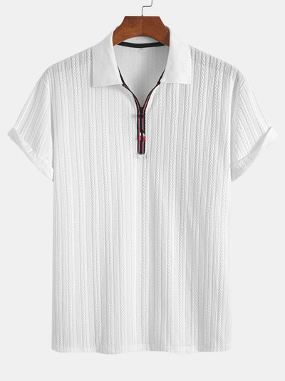 Devon® | Textured Zipper Polo