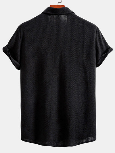 Asare® | Muscle Fit Jacquard Textured Shirt