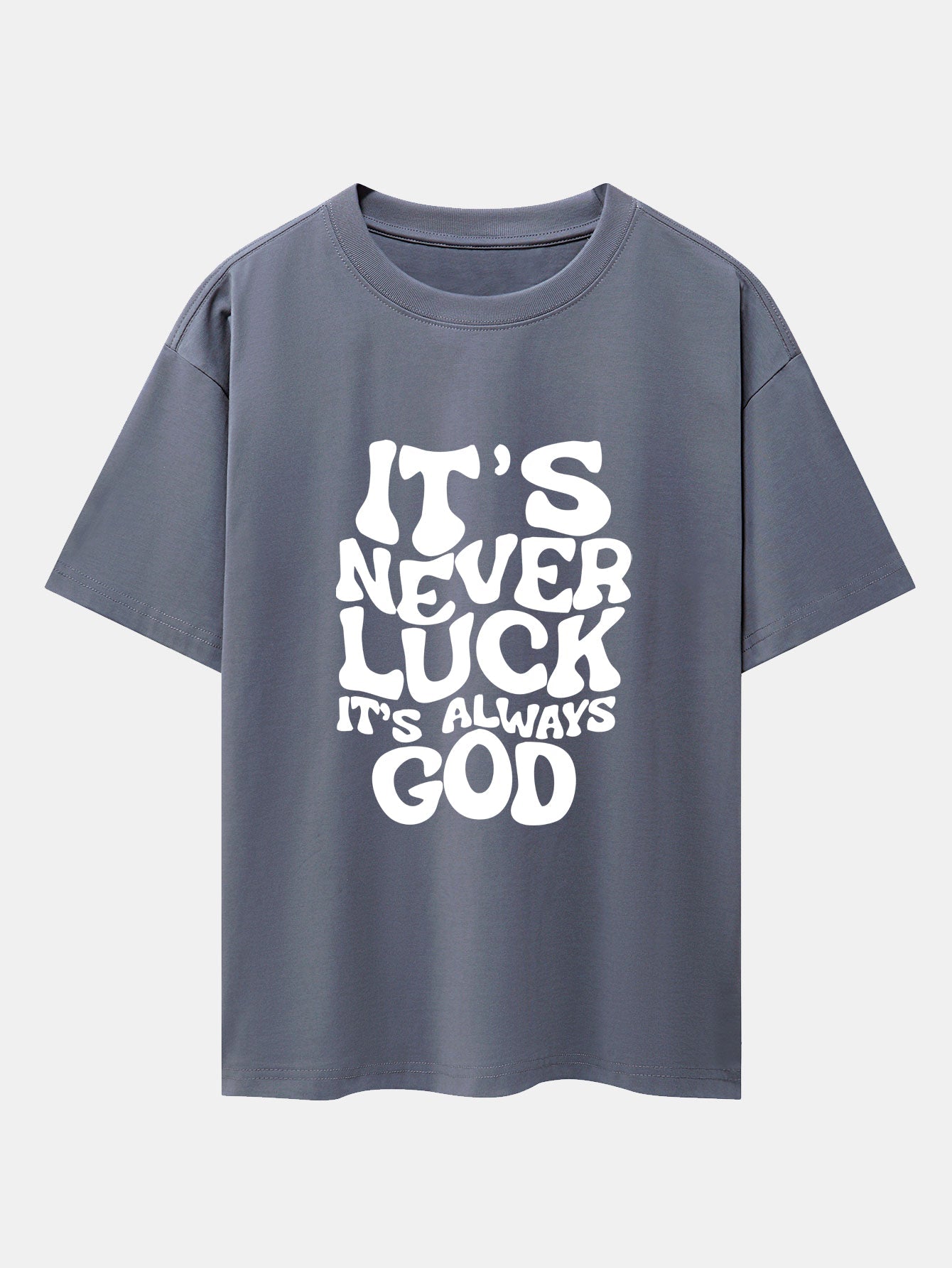 Dolores® | God Slogan Print Drop Shoulder Oversize T-Shirt