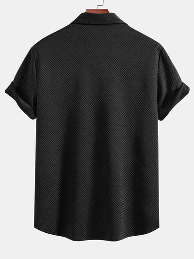 Eleuterio® | Stripe Jacquard Button Up Shirt & Shorts