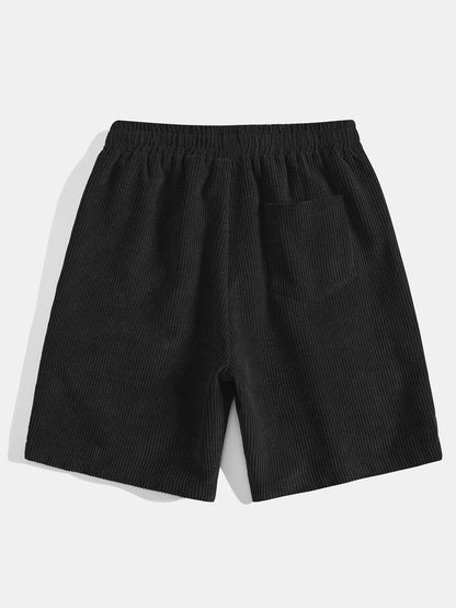 Cosme® | Monaco Slogan Print Drop Shoulder Oversize T-Shirt & Drawstring Corduroy Shorts