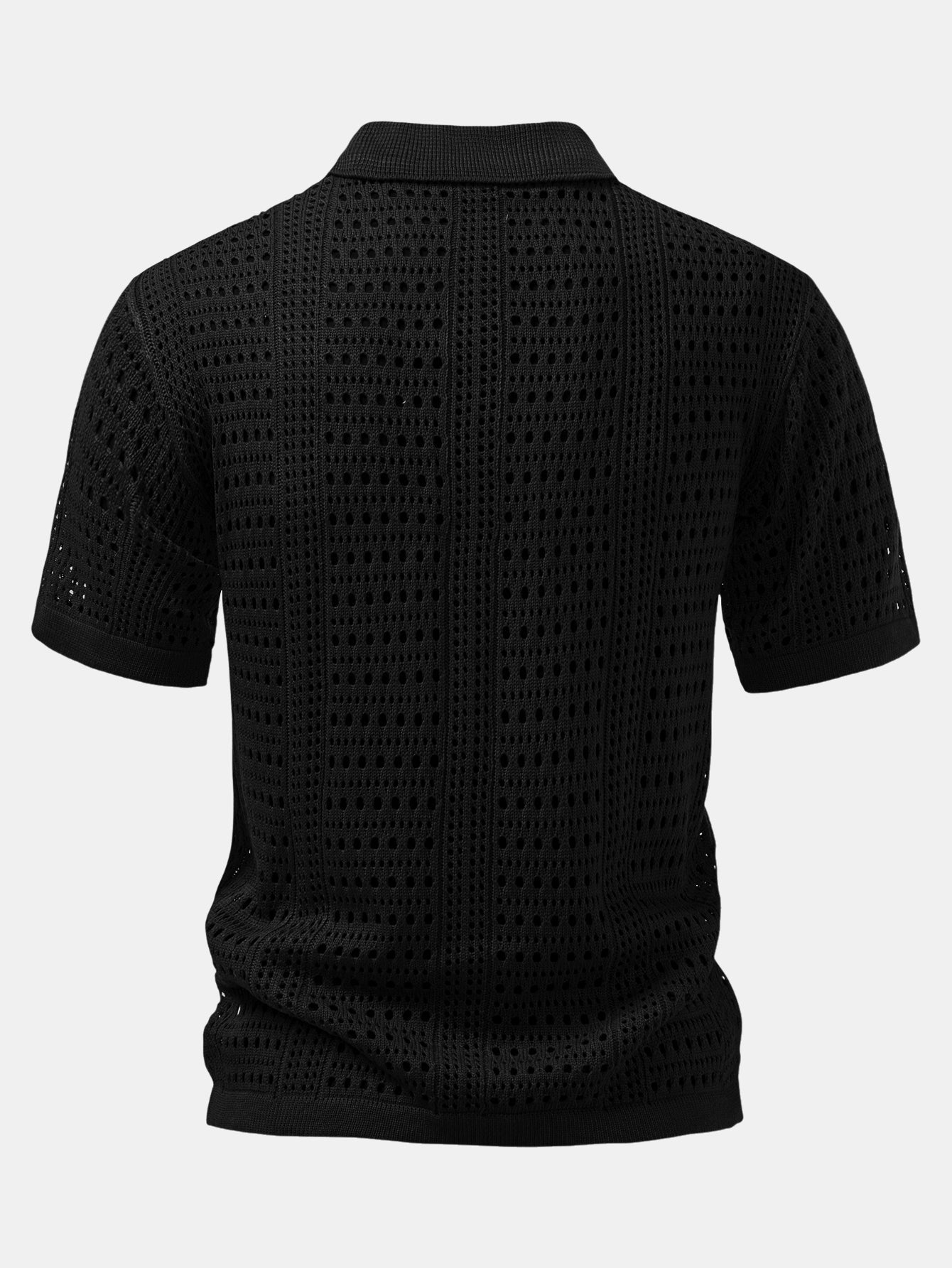 Alexander | Crochet  V Neck Polo Shirt