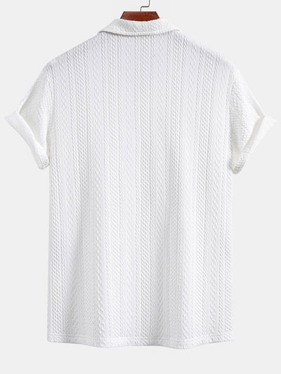 Sebastian | Textured Jacquard Knit Polo Shirt