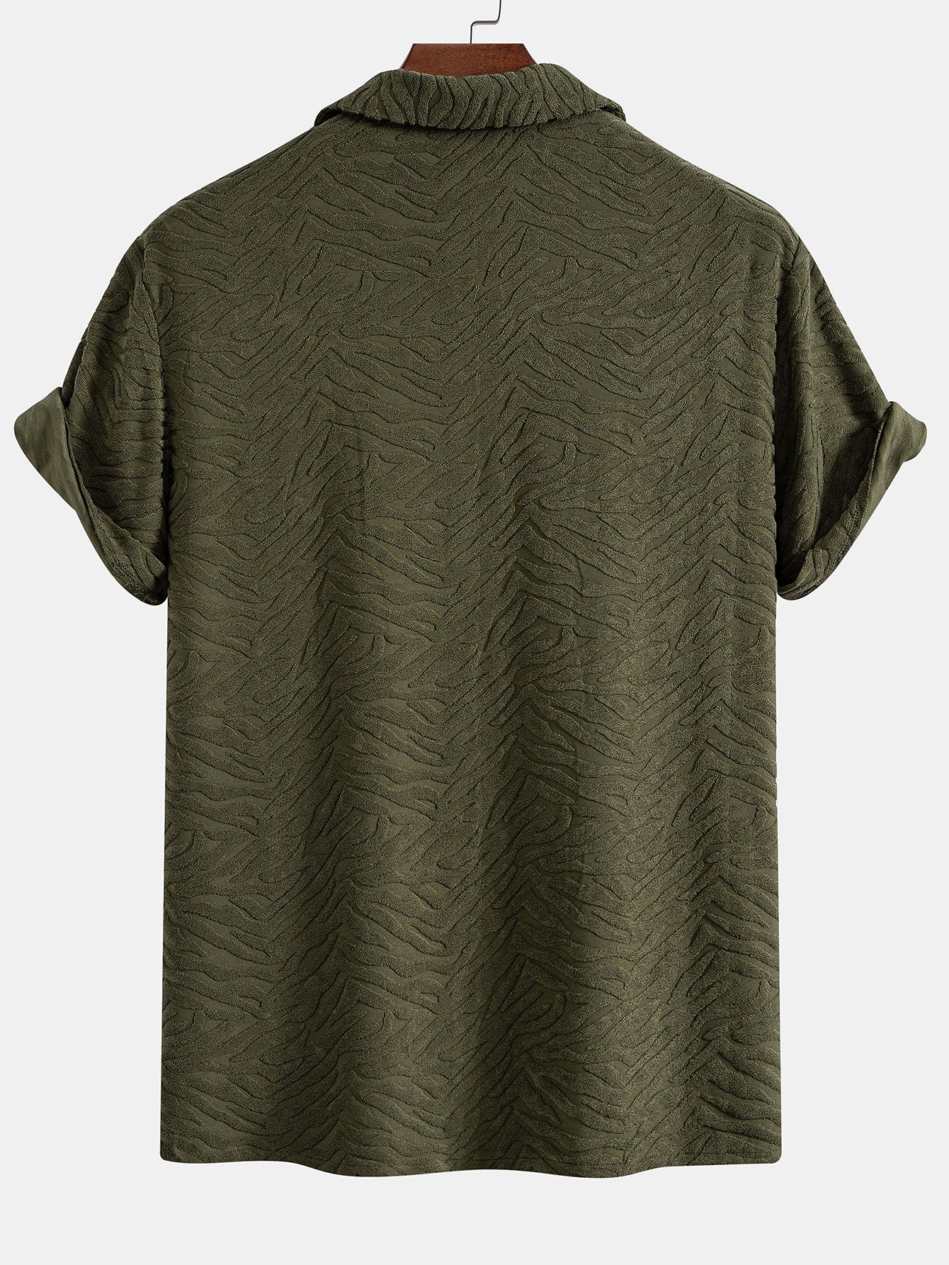 Alfread® | Animal Texture Terry Cuban Shirt & Straight Leg Linen Pants