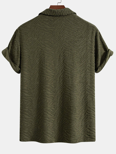 Alfread® | Animal Texture Terry Cuban Shirt & Straight Leg Linen Pants