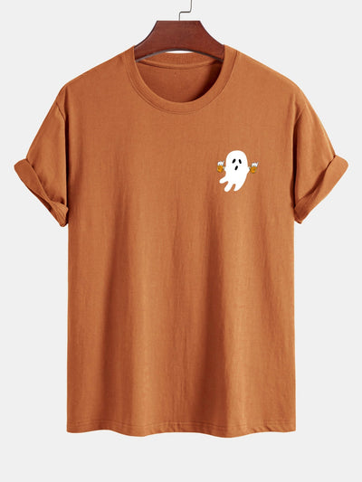 Joaquim® | Regular Fit Beer Ghost Print Cotton T-Shirt