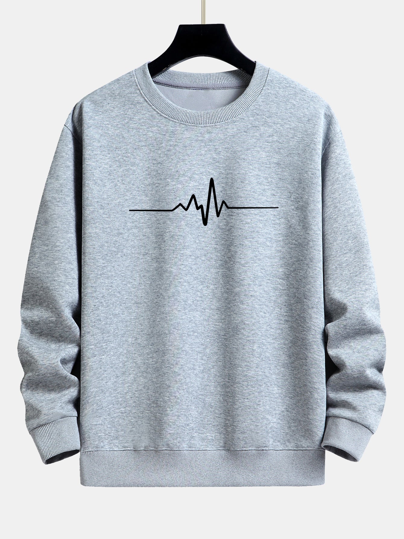 Jasiel® | Heartbeat Print Relax Fit Sweatshirt