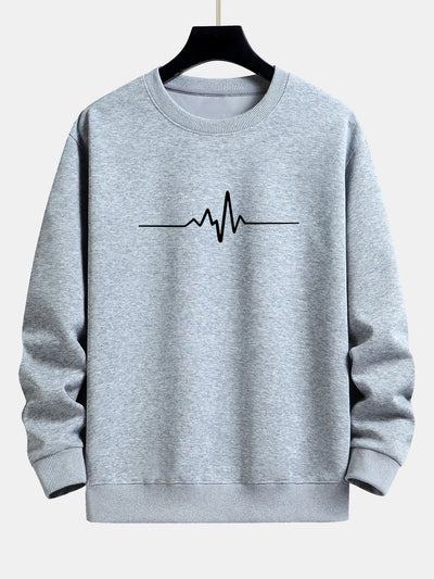 Jasiel® | Heartbeat Print Relax Fit Sweatshirt