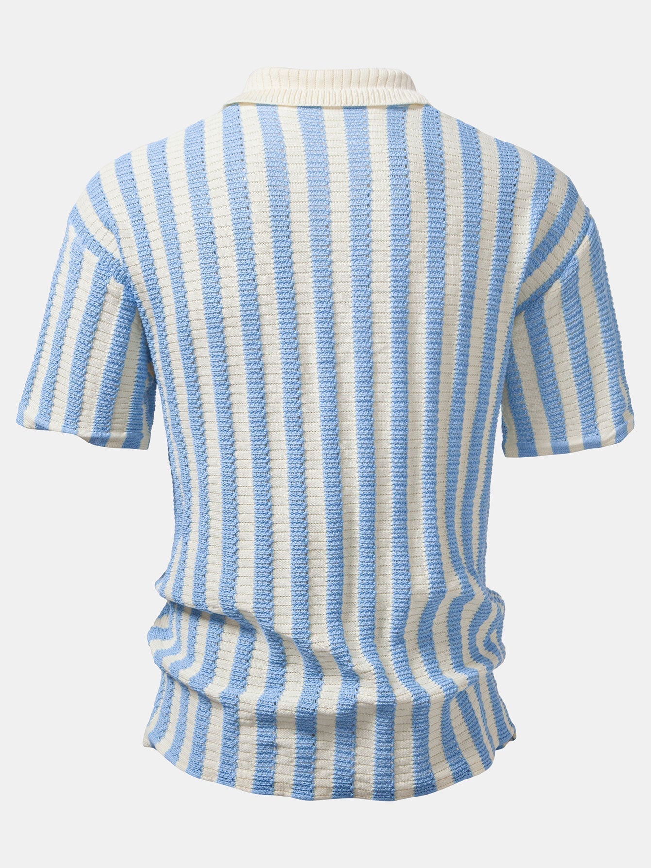 hola CROCHET STRIPED GRADIENT SHOULDER SHIRT & STRAIGHT LEG LINEN PANTS