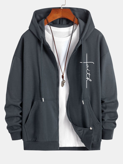 Julián® | Faith Print Relax Fit Zip Hoodie