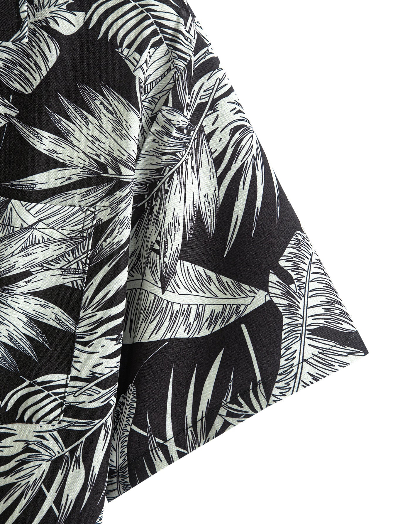 Luca® | Tropical Plants Print Button Up Shirt & Drawstring Swim Shorts