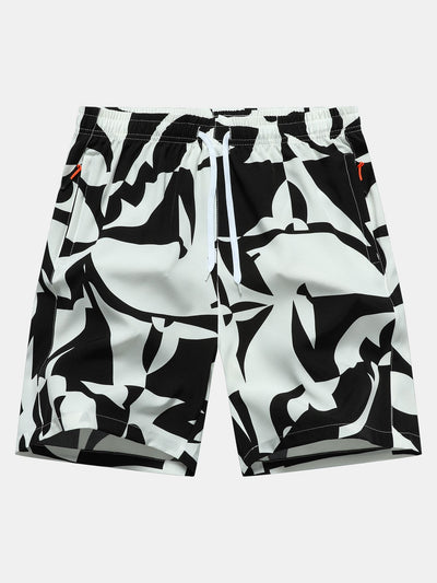 Sergio® | Color Block Print Zipper Pocket Shorts