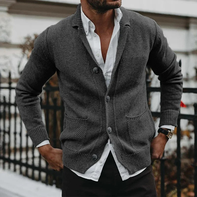 Oliver® | Knitted sweater with pockets and buttons