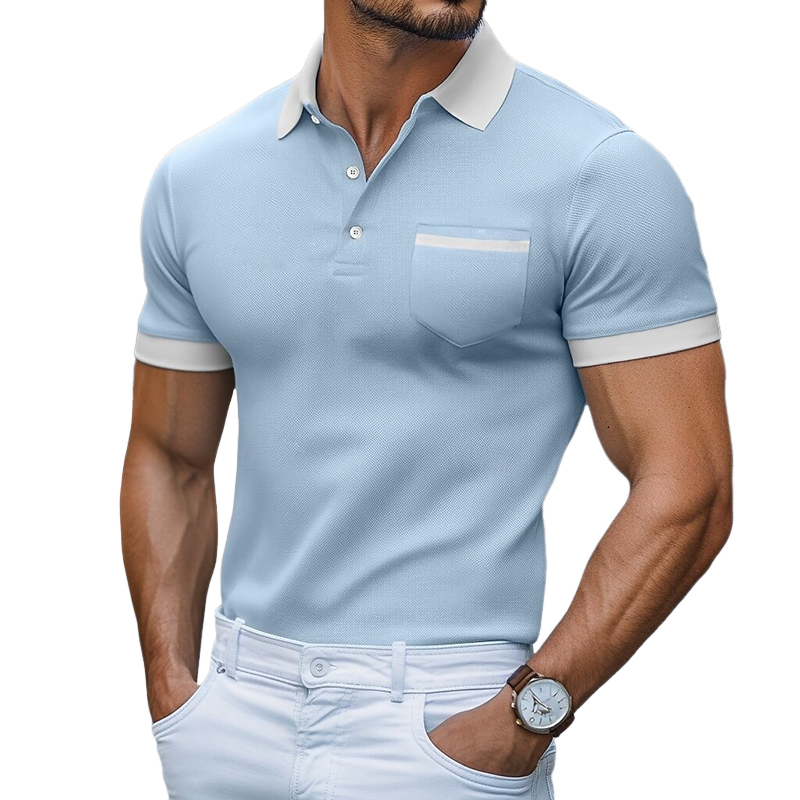 Austin | Men'S Retro Casual Colorblock Short Sleeve Polo Shirt