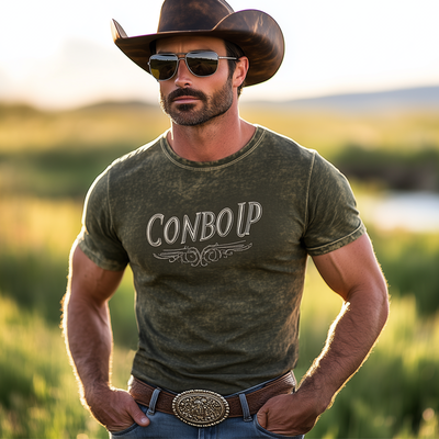 Dwight | Men'S Summer Western Style Embroidered Round Neck Short Sleeve T-Shirt