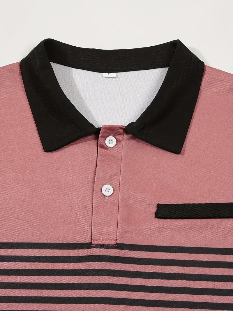 Dale® | Striped Casual Color Block Short Sleeve Shirt