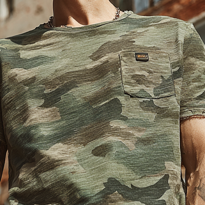 Clifton | Men'S Camouflage Print Brushed Short Sleeve Crew Neck T-Shirt