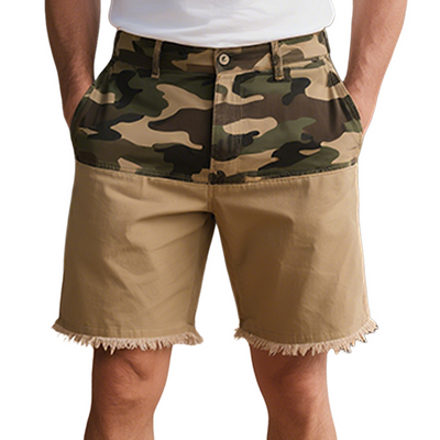 Newton | Men'S Spring And Summer New American Western Style Cotton Blended Washed Stitching Camouflage Casual Shorts