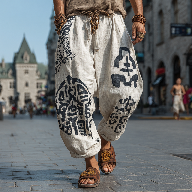 Bradley | Men'S Bohemian Print Loose Pants